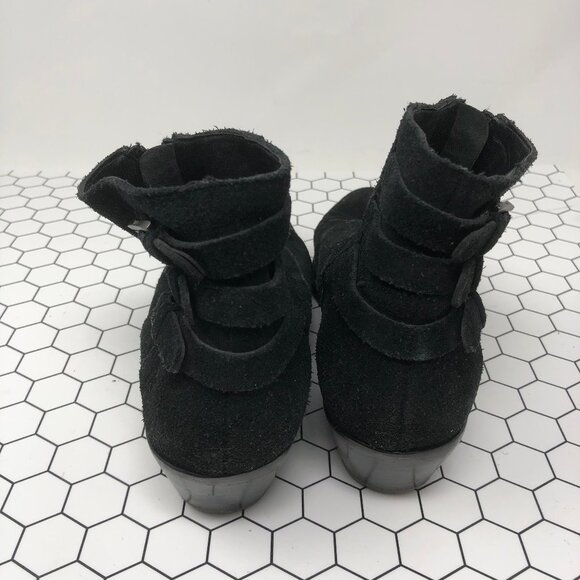 Rebecca Minkoff Alex Black Suede Buckle Booties 9 - Picture 6 of 10
